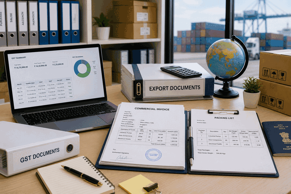 GST and export documentation for pharma ERP