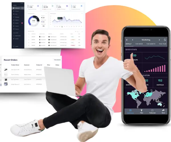 T3 CRM dashboard showing business performance